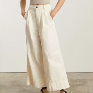Everlane wide leg tourist pant in white - size 14